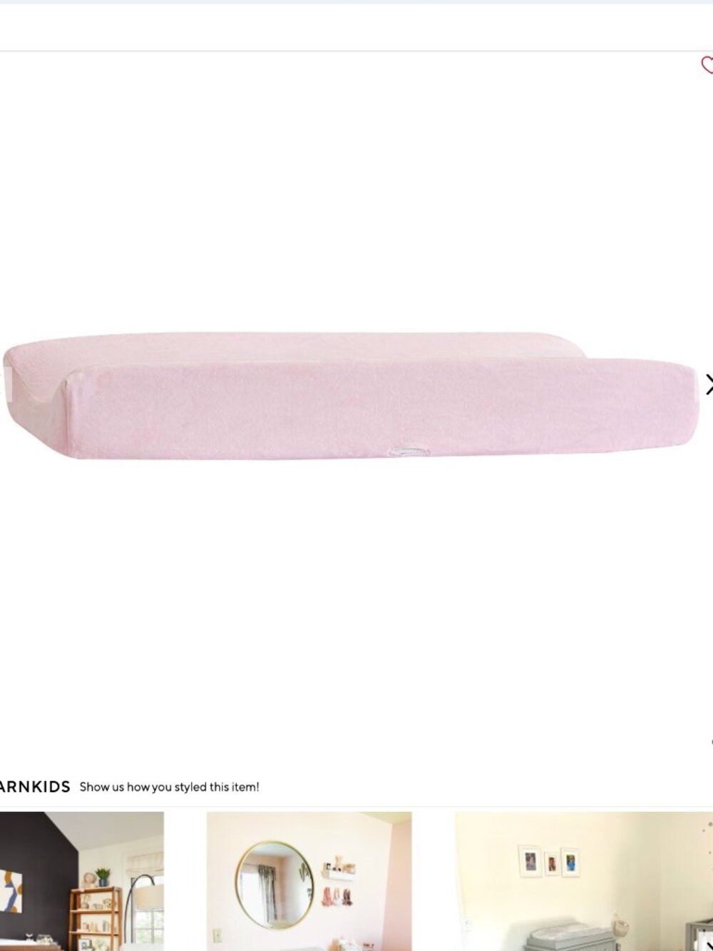 Pottery Barn Kids pink Luxe Chamois Changing Pad and 2 bluesnail covers - Picture 2 of 13